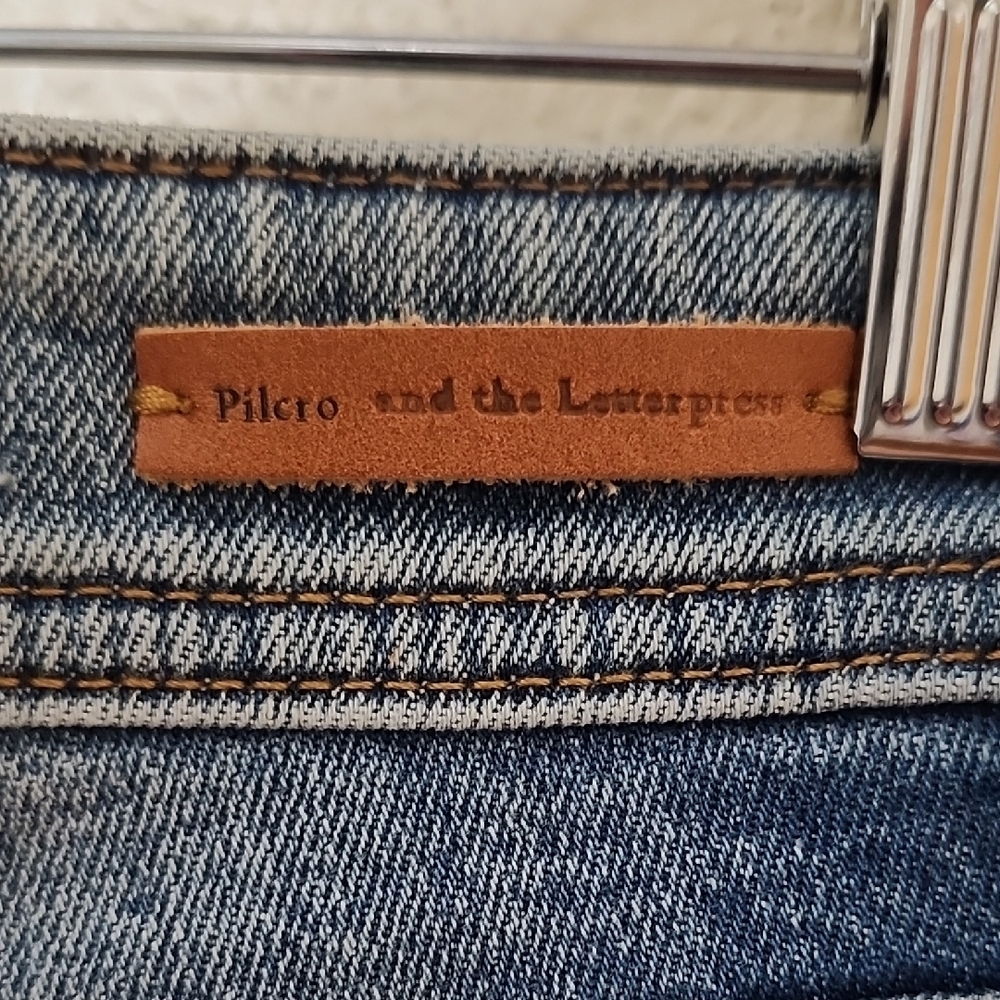 Pilcro and the Letterpress Red and Blue Skinny Jeans - Picture 14 of 16